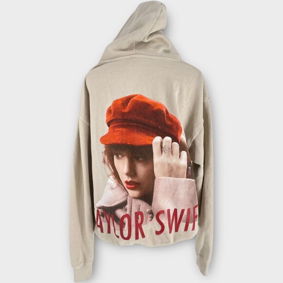 Taylor Swift RED TV Taylors Version Oversized Sweatshirt Beige Hoodie XS - Picture 10 of 11